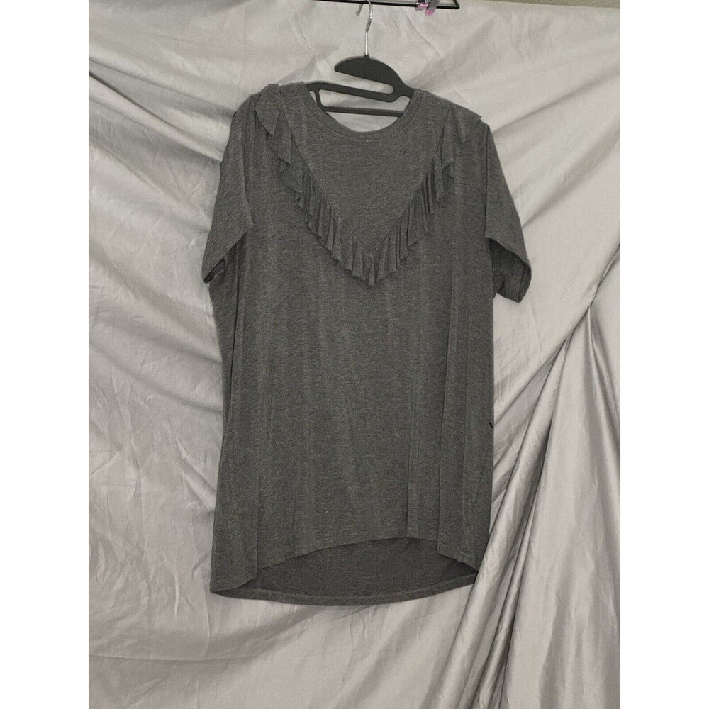 Torrid Super Soft Ruffle Tee Women's Plus Size 3x Gray Stretch Knit Casual